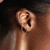 Náušnice + cartilage piercing do ucha s řetízkem (černá)