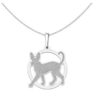 Stříbrný přívěsek kočka cornish rex