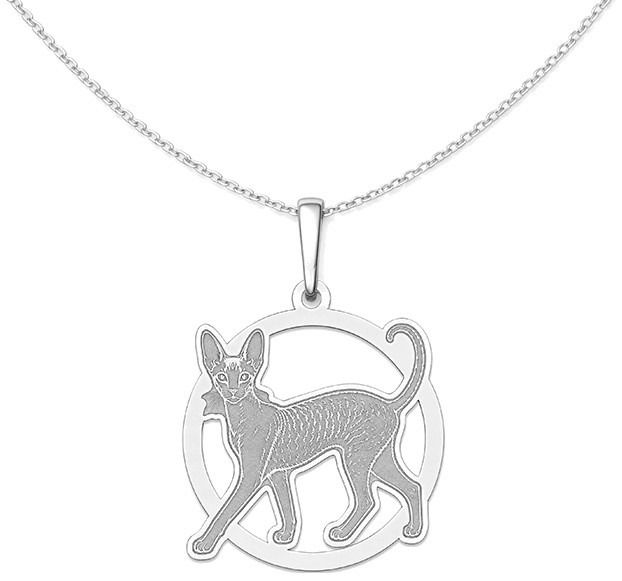 Auronitens Stříbrný přívěsek kočka cornish rex - PA1952
