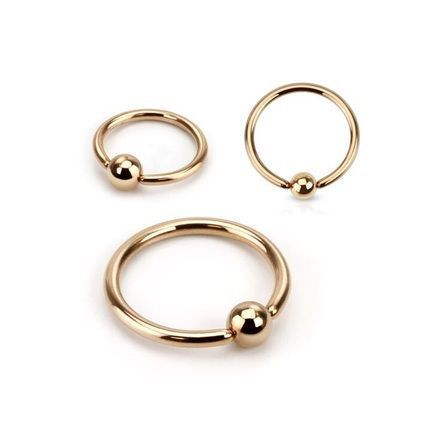 Zlacený piercing - kruh (1,6 x 8 x 3 mm)