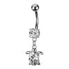Visací piercing do pupíku želvička