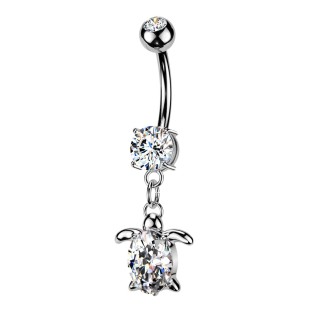 Visací piercing do pupíku želvička
