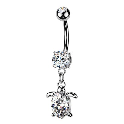 Visací piercing do pupíku želvička