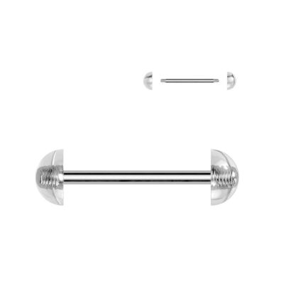 Piercing do jazyku činka s akrylátovými půlkuličkami HWBA48 (čirá)