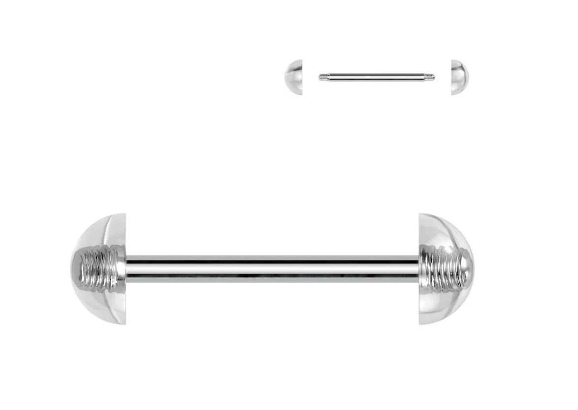 Piercing do jazyku činka s akrylátovými půlkuličkami HWBA48 (čirá)