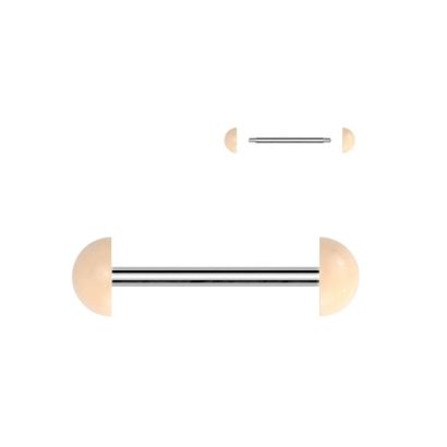 Piercing do jazyku činka s akrylátovými půlkuličkami HWBA48 (tělová)