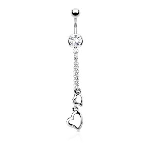 Piercing do pupíku - čirý zirkon