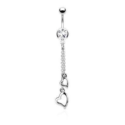 Piercing do pupíku - čirý zirkon