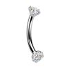 Luxusní piercing do obočí s Moissanity 2 x 0.11 ct, TITAN (1,2 x 8 mm)