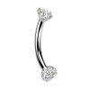 Luxusní piercing do obočí s Moissanity 2 x 0.11 ct, TITAN (1,2 x 10 mm)