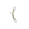 Luxusní zlacený piercing do obočí s Moissanity 2 x 0.11 ct, TITAN (1,2 x 10 mm)