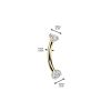 Luxusní zlacený piercing do obočí s Moissanity 2 x 0.11 ct, TITAN (1,2 x 8 mm)