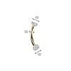 Luxusní zlacený piercing do obočí s Moissanity 2 x 0.11 ct, TITAN (1,2 x 10 mm)