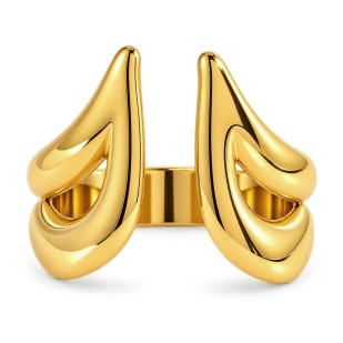 Zlacený ocelový prsten s hroty