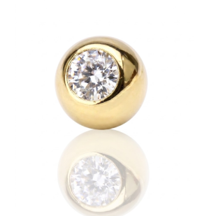 Náhradní kulička, žluté zlato 1,2 x 4 mm, 585/1000