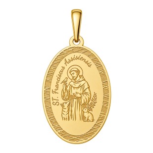 Pozlacený stříbrný přívěsek svatý František z Assisi