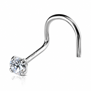 Zlatý piercing do nosu, Au 585/1000 - kamínek 3 mm