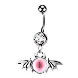 Piercing do pupíku oko růžové