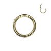 Zlacený ocelový piercing - segment kruh (1,2 x 8 mm)