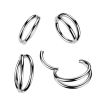 Dvojitý ocelový segment kruh - helix / cartilage / tragus piercing (1,2 x 8 mm)