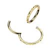 Zlacený ocelový piercing - segment kruh (1,2 x 10 mm)