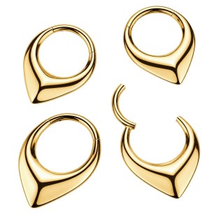 Zlacený ocelový segment kruh - helix / cartilage / tragus piercing