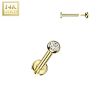 Zlatý piercing do brady - labreta 1,0 x 8 mm, Au 585/1000