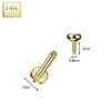 Zlatý piercing do brady - labreta 1,0 x 8 mm, Au 585/1000