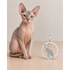 Stříbrný přívěsek kočka sphynx