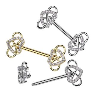 Piercing do bradavky - srdce a nekonečno