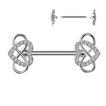 Piercing do bradavky - srdce a nekonečno