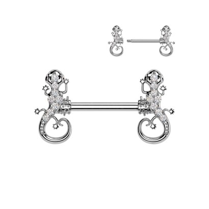 Piercing do bradavky - ještěrka