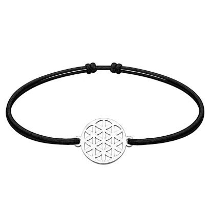 Stříbrný šňůrkový náramek mandala
