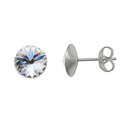Zlacené ocelové náušnice Crystals from Swarovski® 6mm, CRYSTAL