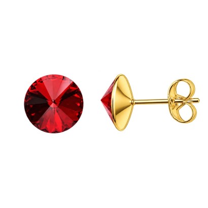 Zlacené ocelové náušnice Crystals from Swarovski® 6mm, SIAM