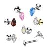 Piercing do brady labreta – kapka TITAN (1,2 x 8 mm - tyrkysová)
