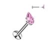 Piercing do brady labreta – kapka TITAN (1,2 x 8 mm - červená)
