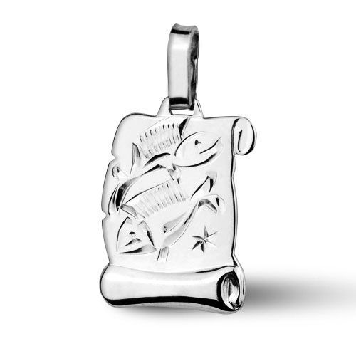 Stříbrný přívěsek pergamen znamení RYBY - ZB51587-03