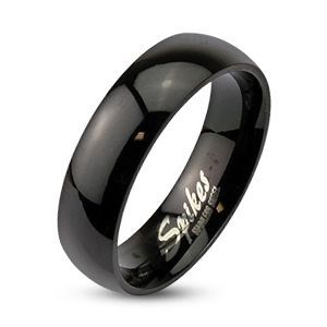 Ocelový prsten černý, šíře 6 mm (49) - OPR1299-6-49