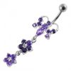 Stříbrný piercing do pupíku - motýlek (tyrkysová)
