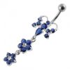 Stříbrný piercing do pupíku - motýlek (tyrkysová)