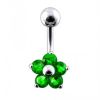 Stříbrný piercing do pupíku - kytička (světle fialová)