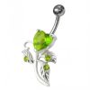 Stříbrný piercing do pupíku - srdíčko (růžová)