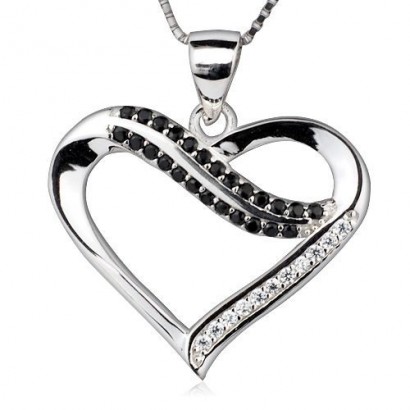 Stříbrný řetízek + přívěsek srdce