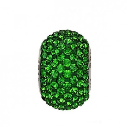 Navlékací přívěsek korálek s krystaly Swarovski®, Dark Moss Green