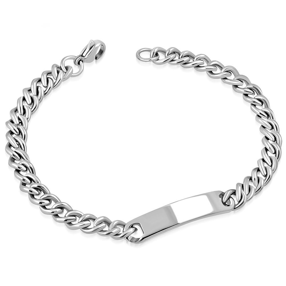 S4U Dámský ocelový náramek s destičkou, délka 18 cm - OPA1135