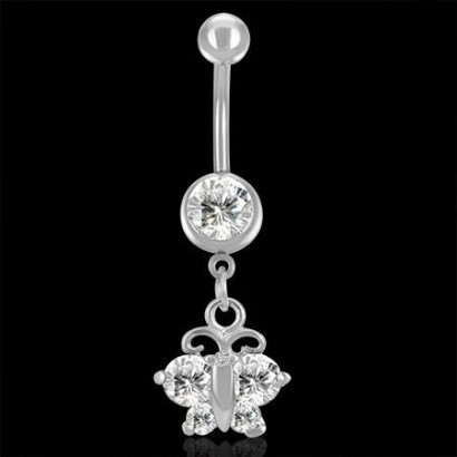 Piercing banánek chirurgická ocel motýl LPLJ194