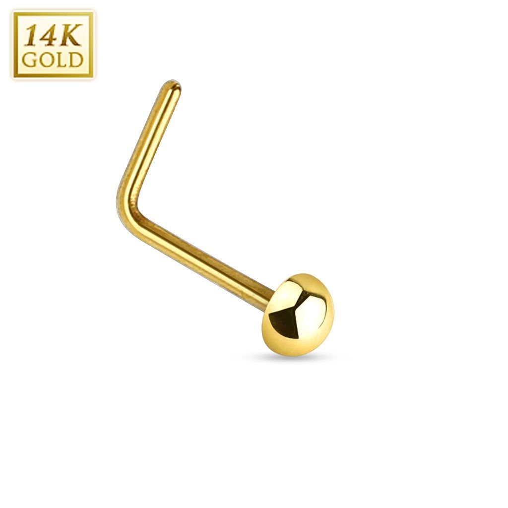 Levně Zlatý piercing do nosu půlkulička, Au 585/1000 - ZL01034-YG