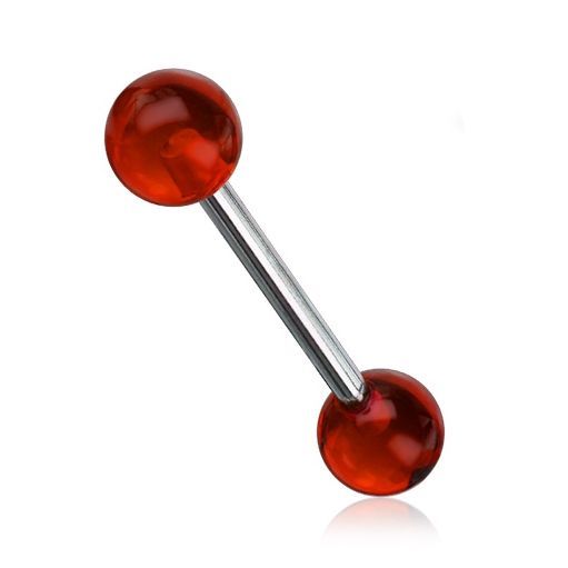 Levně Piercing do jazyka (červená) - PJ01170-R