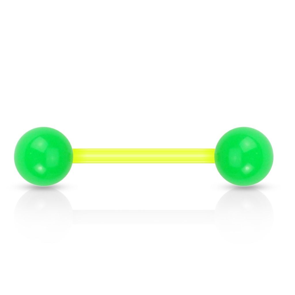 Levně Piercing do jazyka akrylát (zelená) - PJ01204-G